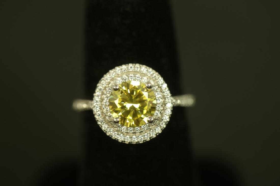 3.0 CT. YELLOW SAPPHIRE HALO RING (1 of 2)