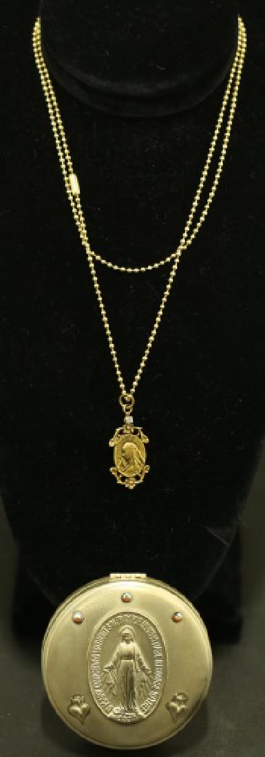 SACRED HEART MADONNA PENDANT ON 30" NECKLACE (1 of 3)