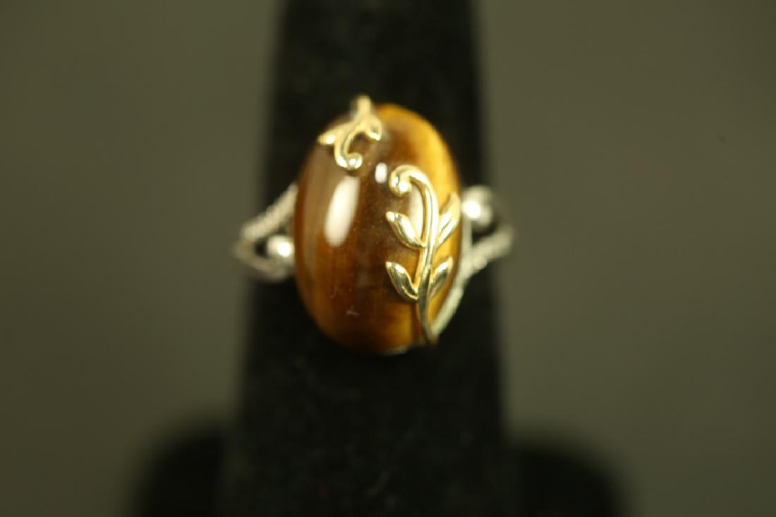 14 KT. AND STERLING SILVER GENUINE TIGER EYE DIAMO (1 of 2)