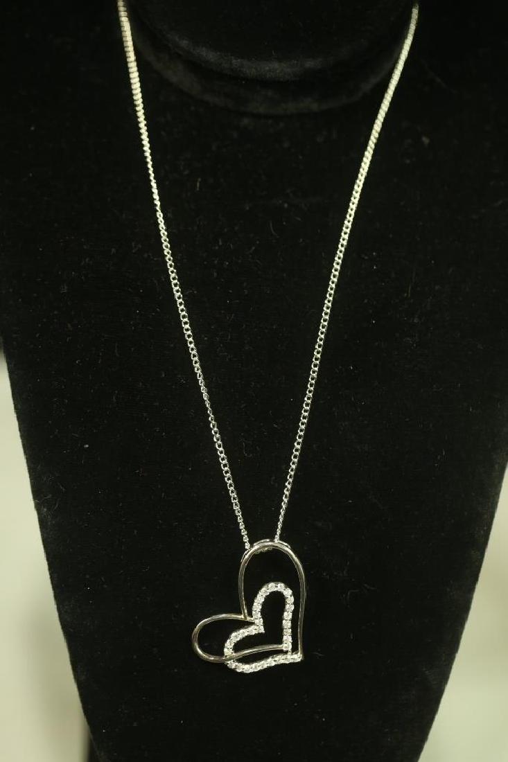 WHITE SAPPHIRE DOUBLE HEART NECKLACE (1 of 2)