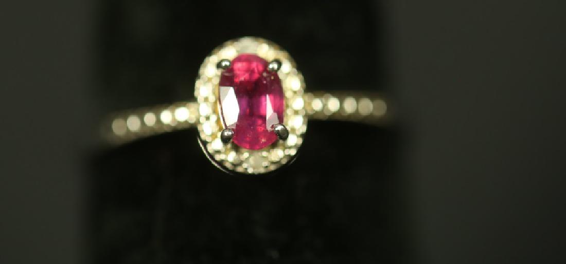 (170) GENUINE RUBY & DIAMOND RING (1 of 2)