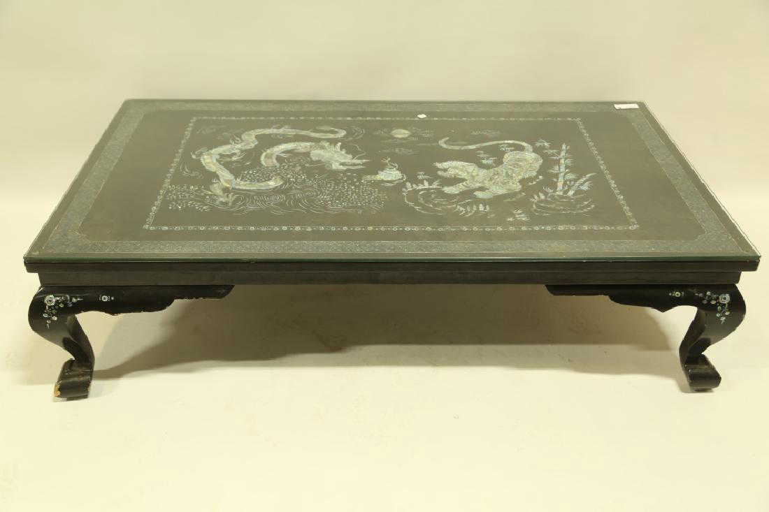 Asian Mother Of Pearl Inlaid Coffee Table