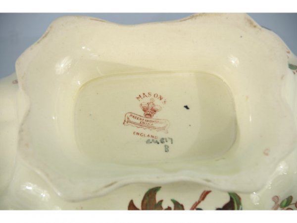 Antique Mason's Ironstone tureen, tray, and ladle - 4