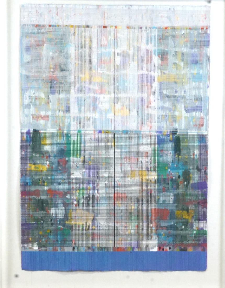 PAUL MAXWELL ABSTRACT ACRYLIC ON CANVAS, 1988: PAUL MAXWELL ABSTRACT ACRYLIC ON CANVAS PAINTING, 1988. Height: 48 in. by Width: 37 in. by Depth: 2 1/2 in.