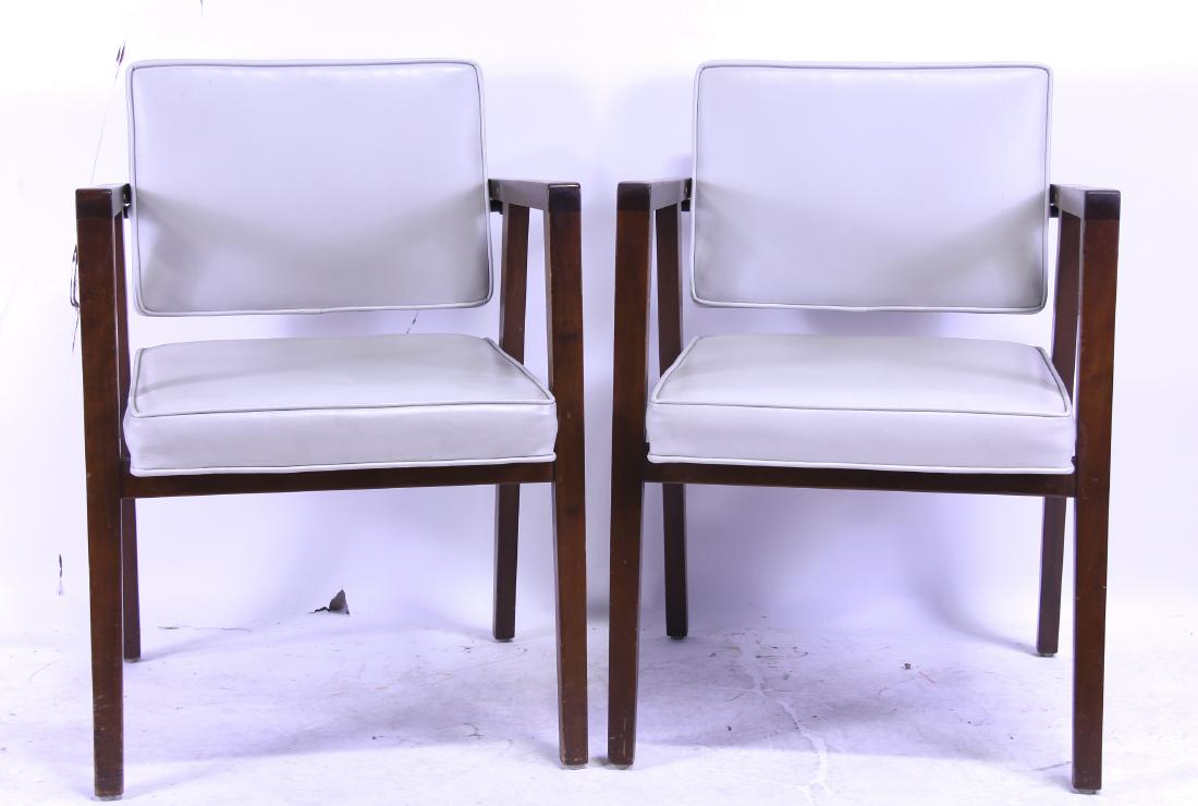 PAIR OF VINTAGE ITALIAN CONTEMPORARY KNOLL ARMCHAIRS: PAIR OF VINTAGE ITALIAN WALNUT CONTEMPORARY KNOLL ARMCHAIRS, CIRCA 1955. PROVENANCE: From the Estate of DAILY, RAY KARCHMER (1891–1975). Ray Karchmer Daily, eye surgeon and author, was born in Vilni