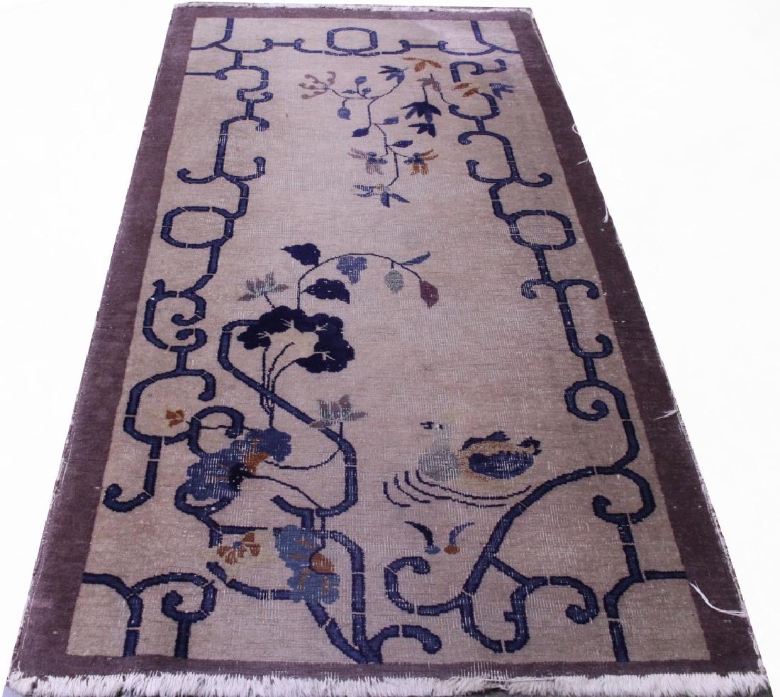 ART DECO CHINESE RUG: ART DECO CHINESE RUG. Height: 5 ft 7 in. by Width: 2 ft. 11 in.