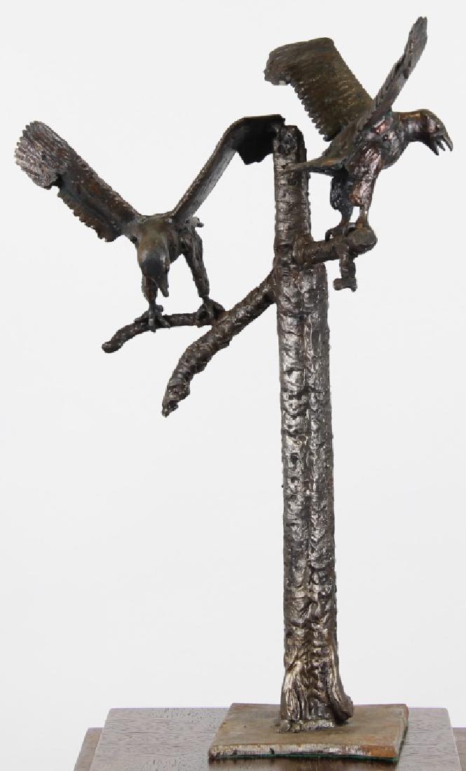 ROBERT LEROY SHUEY "VULTURES" SCULPTURE: ROBERT LEROY SHUEY "VULTURES" SCULPTURE. Height: 14 in. by Width: 8 in. by Depth: 9 1/2 in.