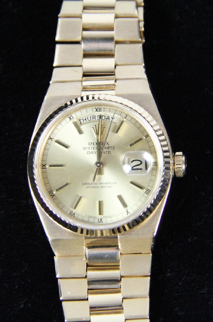 ROLEX 18KT GOLD OYSTER PERPETUAL QUARTZ WATCH