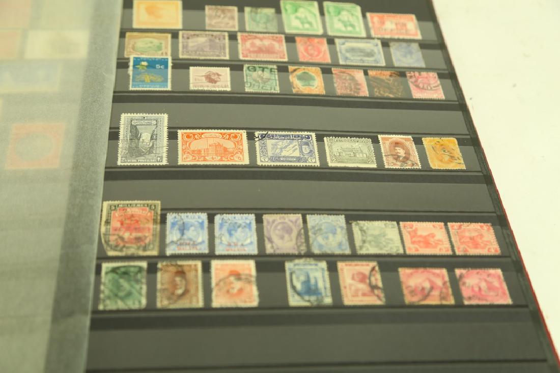LOT OF THREE BOOKS OF STAMP COLLECTION: LOT OF THREE BOOKS OF STAMP COLLECTION. Stamps collected by John Delulio grandfather of the well known artist John Delulio, Connecticut. Grandfather John collected these while working as a postman and
