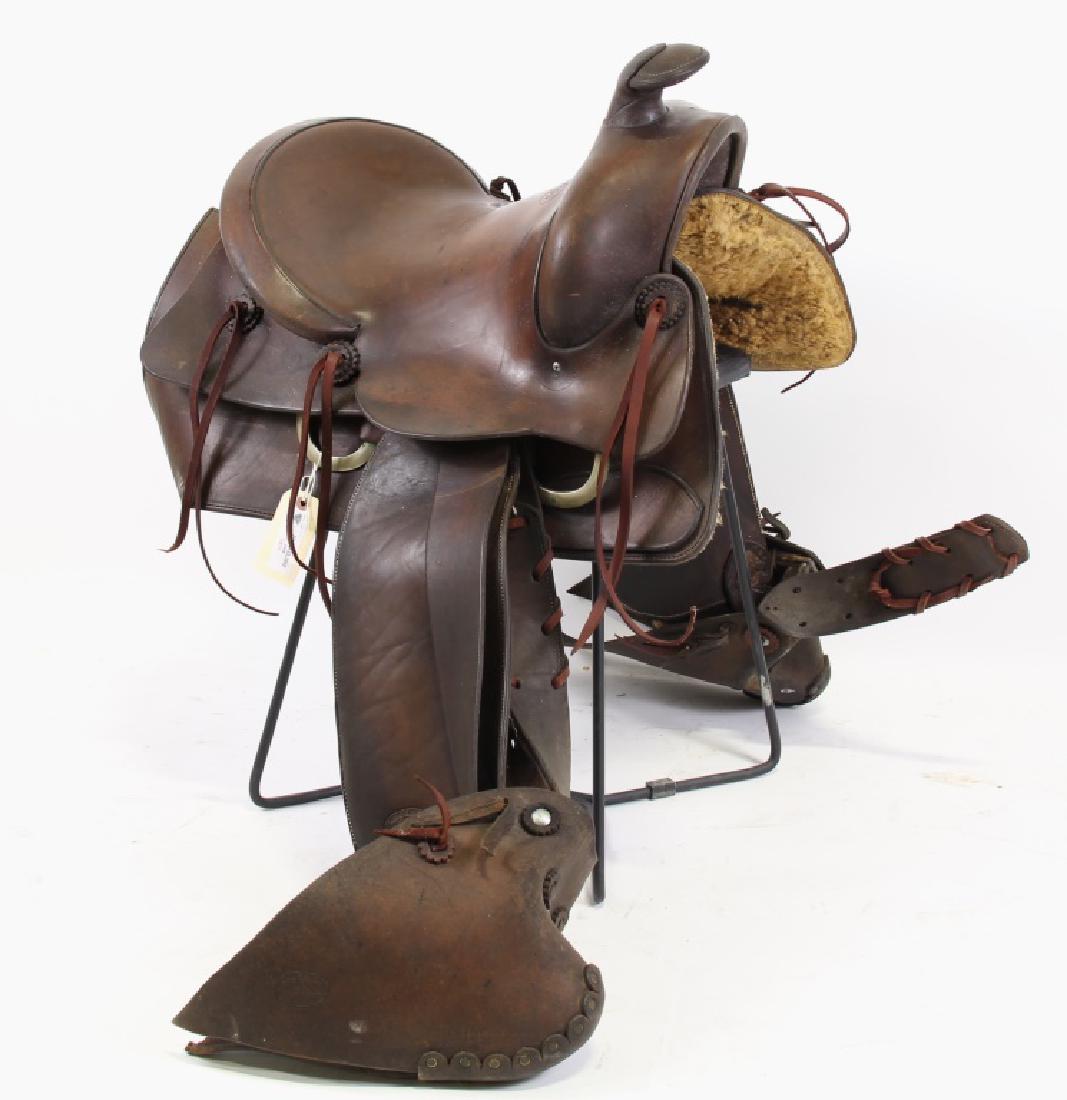 VINTAGE CUSTOM MADE KING RANCH LEATHER SADDLE
