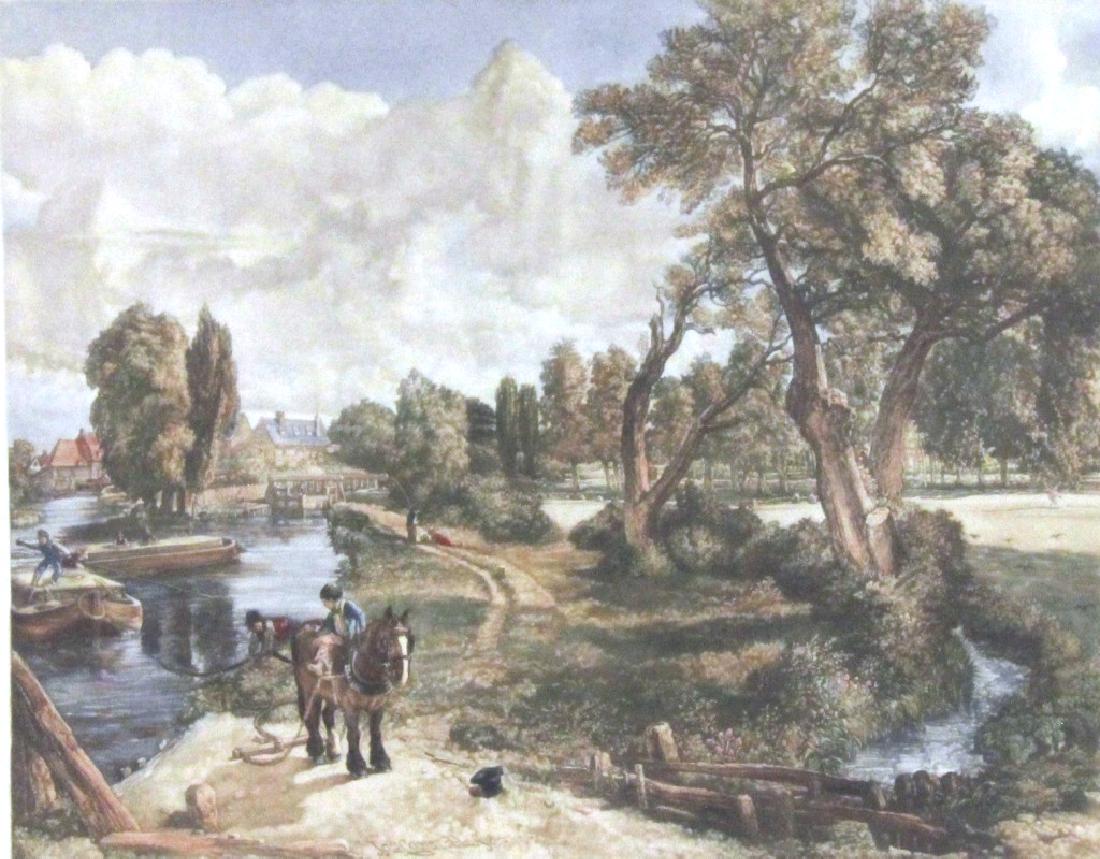 JOHN CONSTABLE "FLATFORD MILL" PRINT: JOHN CONSTABLE "FLATFORD MILL" PRINT. Height: 31 1/2 & 19 in. by Width: 37 & 23 in.