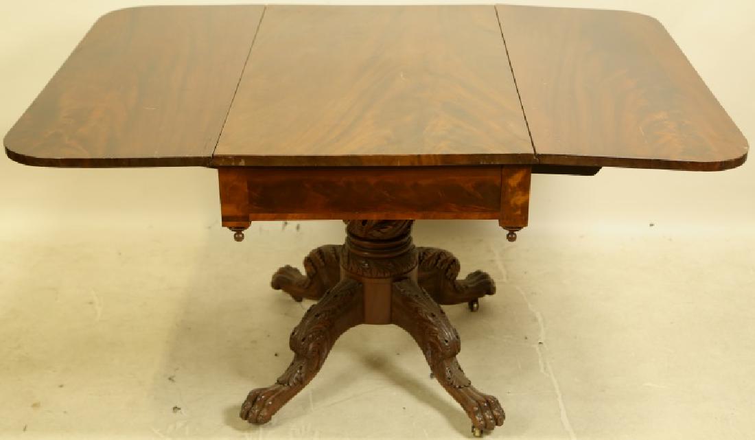19th C. EXCEPTIONAL AMERICAN DROP LEAF TABLE: 19th C. EXCEPTIONAL AMERICAN DROP LEAF TABLE. Height: 28 in. by Width: 31 1/2 in. by Depth: 24 & 56 in.