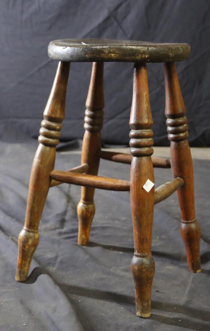 19 TH CENTARY ANTIQUE STOOL: 19 TH CENTARY ANTIQUE STOOL Height: 24 in. by Width: 20 in. by Depth: 20