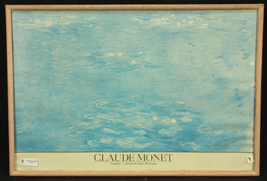 CLAUDE MONET "NYMPHEAS" FRAMED PRINT: CLAUDE MONET "NYMPHEAS" FRAMED PRINT. Height: 25 in. by Width: 37 in.