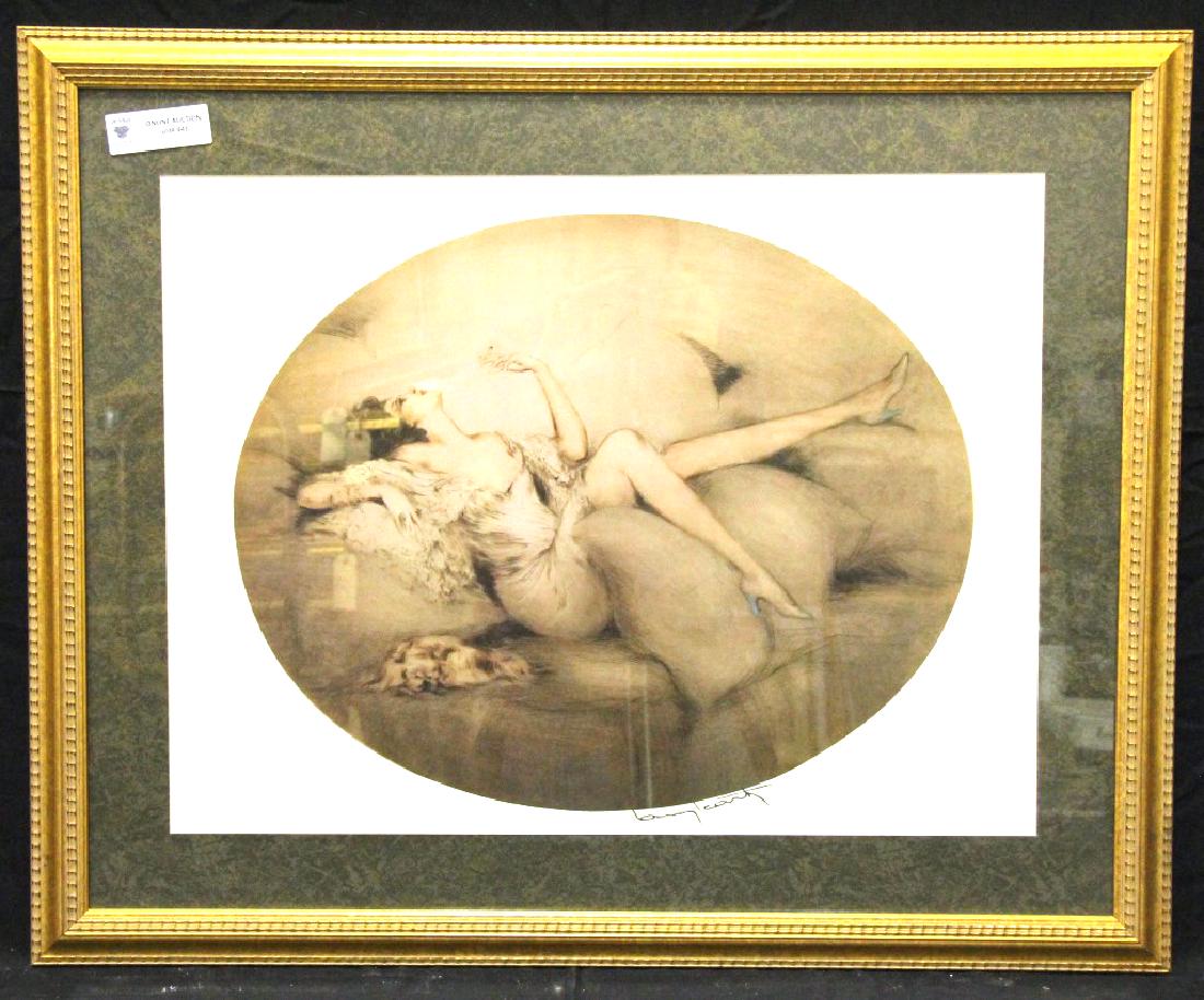 RECLINING FEMALE FRAMED AND MATTED ARTWORK: RECLINING FEMALE FRAMED AND MATTED ARTWORK. Height: 24.5 in. by Width: 30 in.