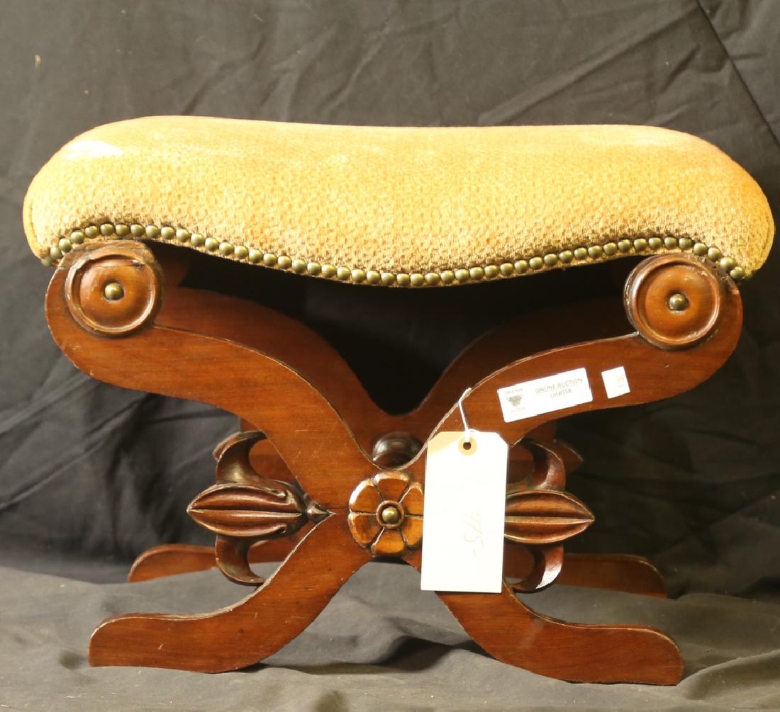 ANTIQUE STOOL: ANTIQUE STOOL Height: 16 in. by Width: 23 in. by Depth: 17