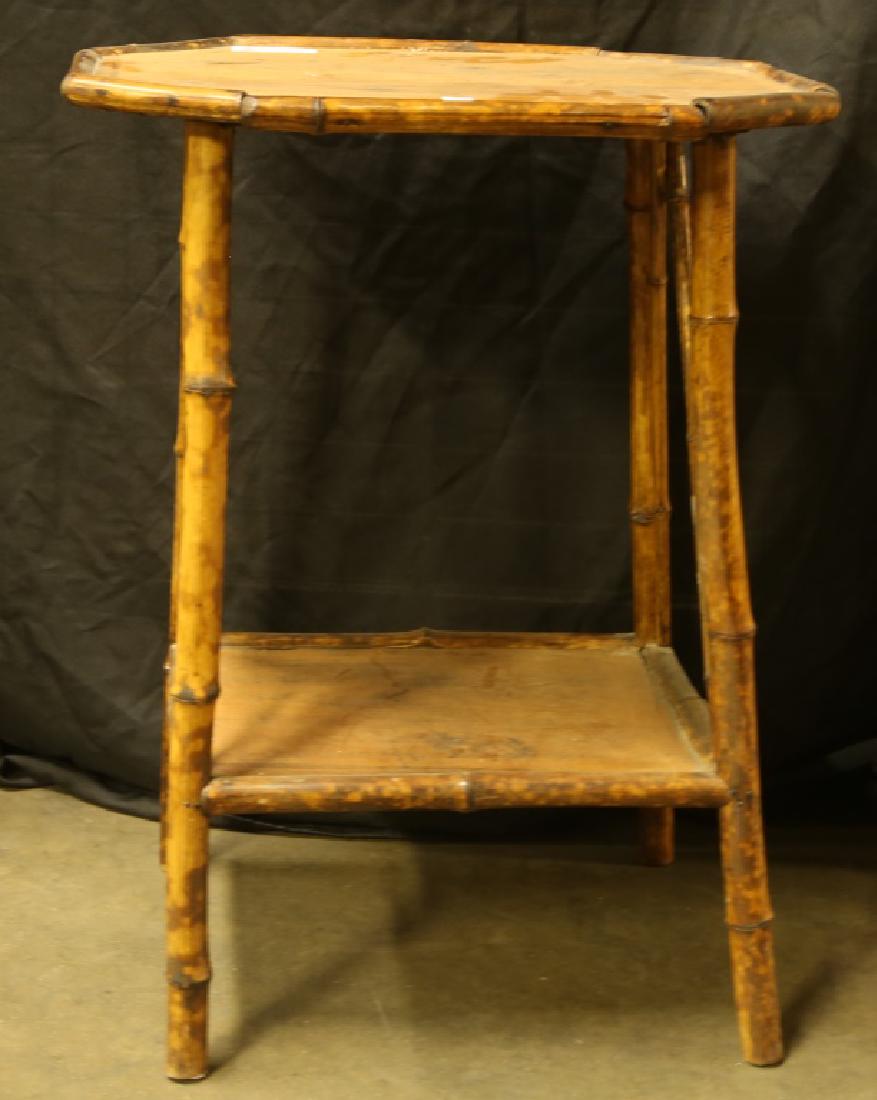 SMALL BAMBOO TABLE: SMALL BAMBOO TABLE Height: 29 in. by Width: 25 in. by Depth: 17