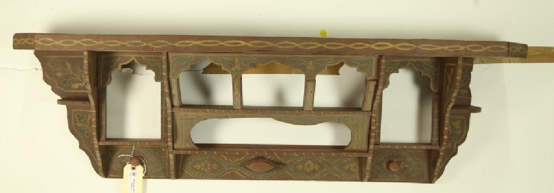 ANTIQUE MOROCCAN PAINTED WALL MOUNT COAT  RACK (1 of 2)