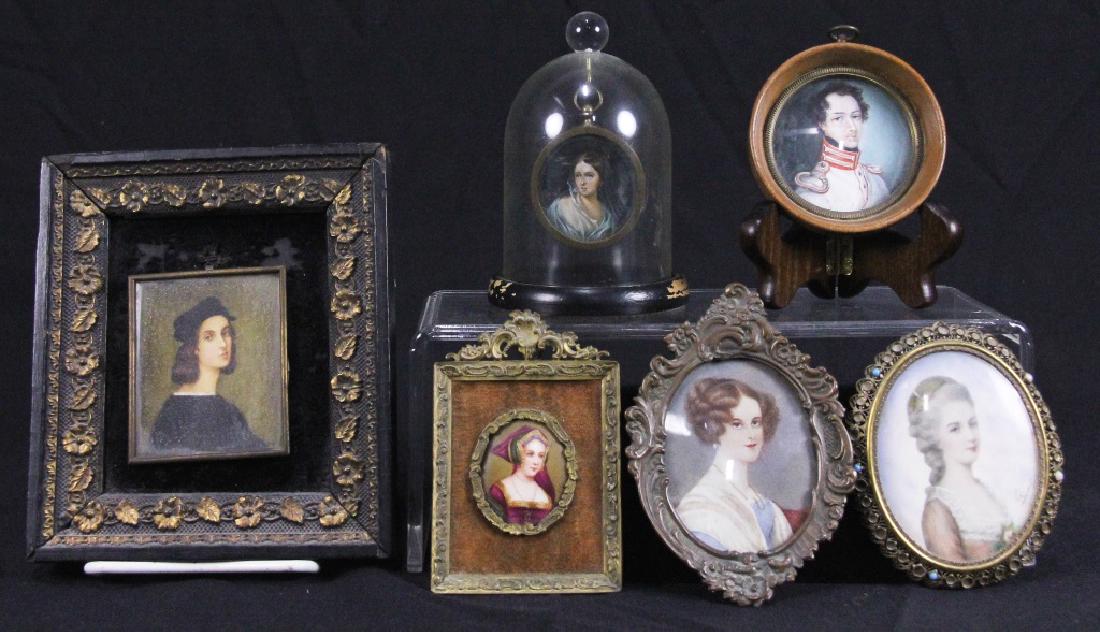 MIXED LOT OF SIX 19th CENTURY MINIATURE PORTRAITS (1 of 3)
