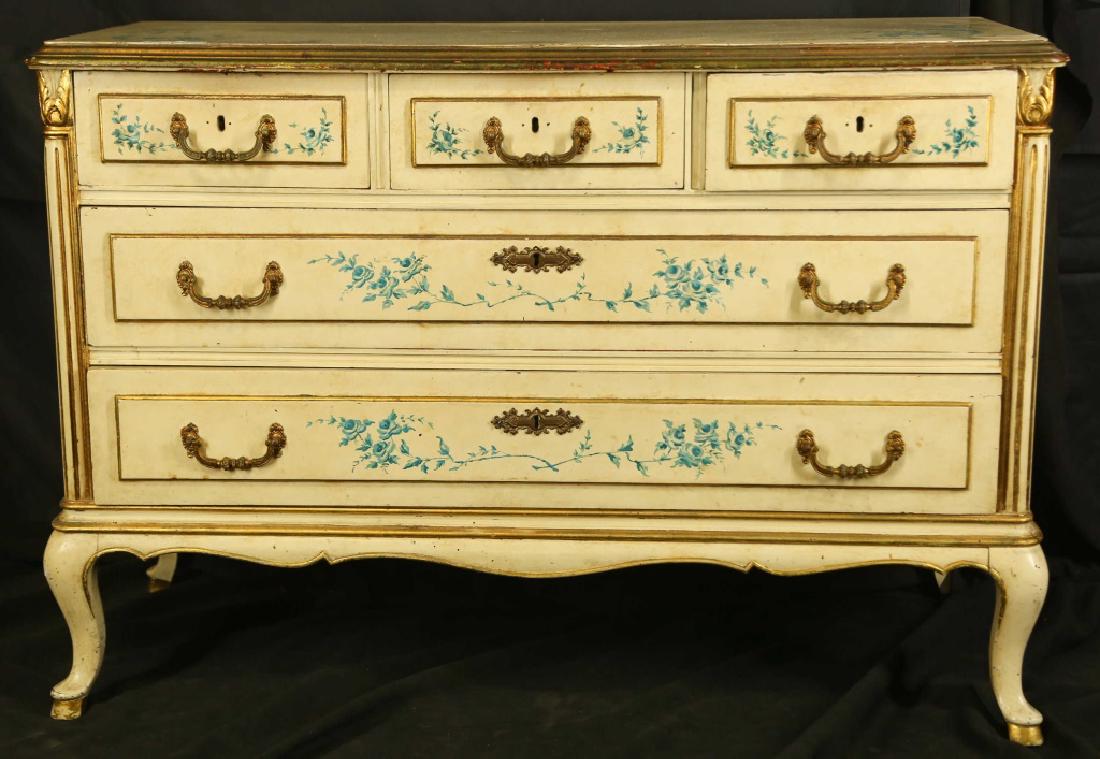 1930's PAINTED FRENCH CHEST (1 of 3)