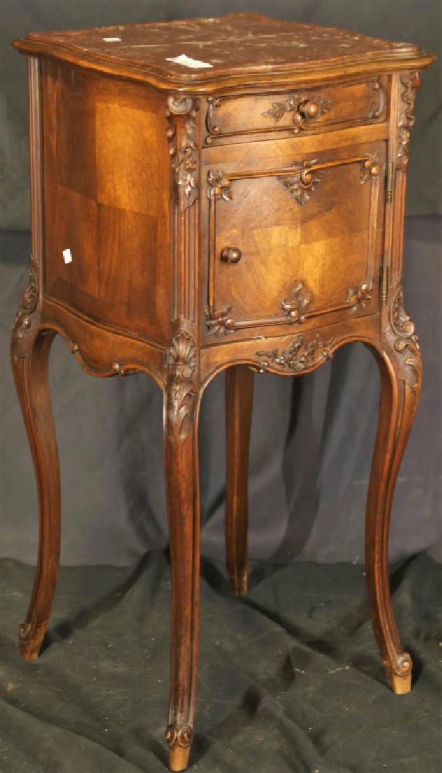 VINTAGE FRENCH MARBLE TOP NIGHTSTAND (1 of 2)