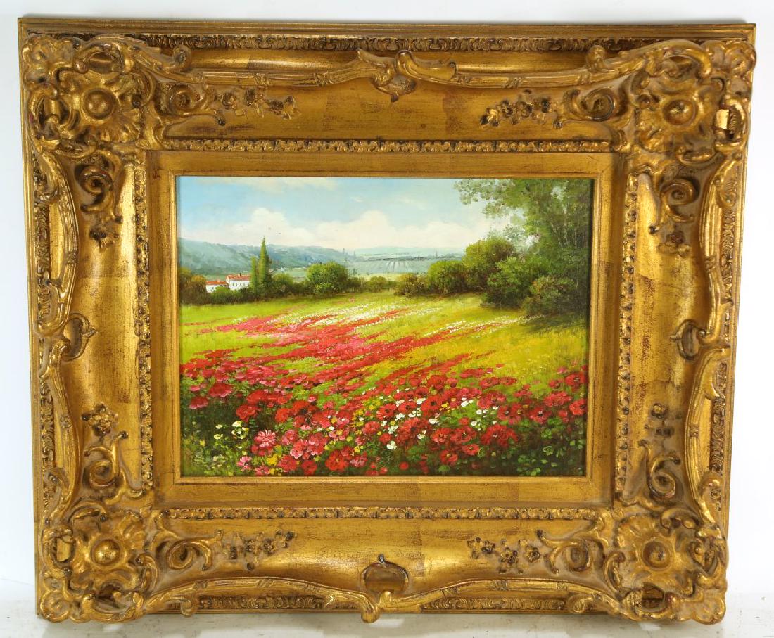 "FIELD OF FLOWERS" OIL ON CANVAS PAINTING (1 of 2)