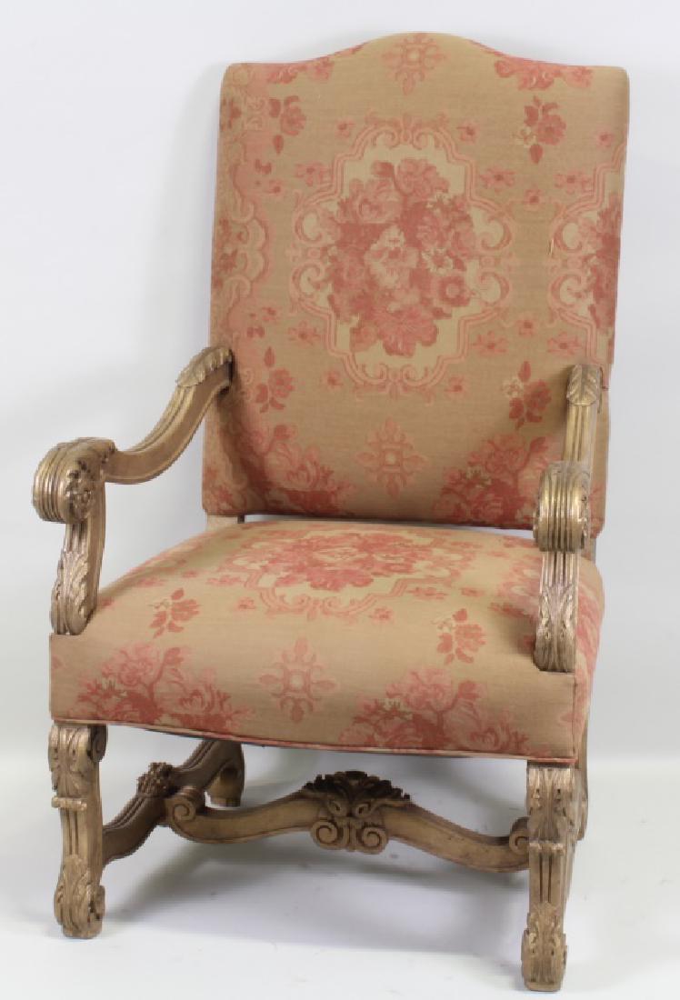 PAIR OF 19th CENTURY FRENCH CARVED & GILDED ARMCHAIRS (1 of 1)