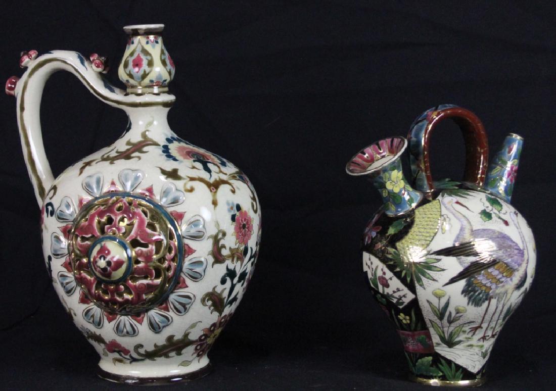 SET OF TWO ZSOLNAY PORCELAIN VASES (1 of 1)
