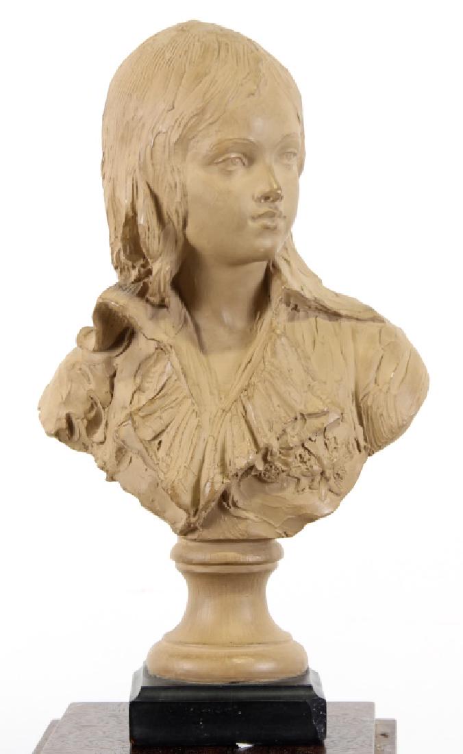 CARVED PLASTER TERRACOTTA FINISH BUST (1 of 3)
