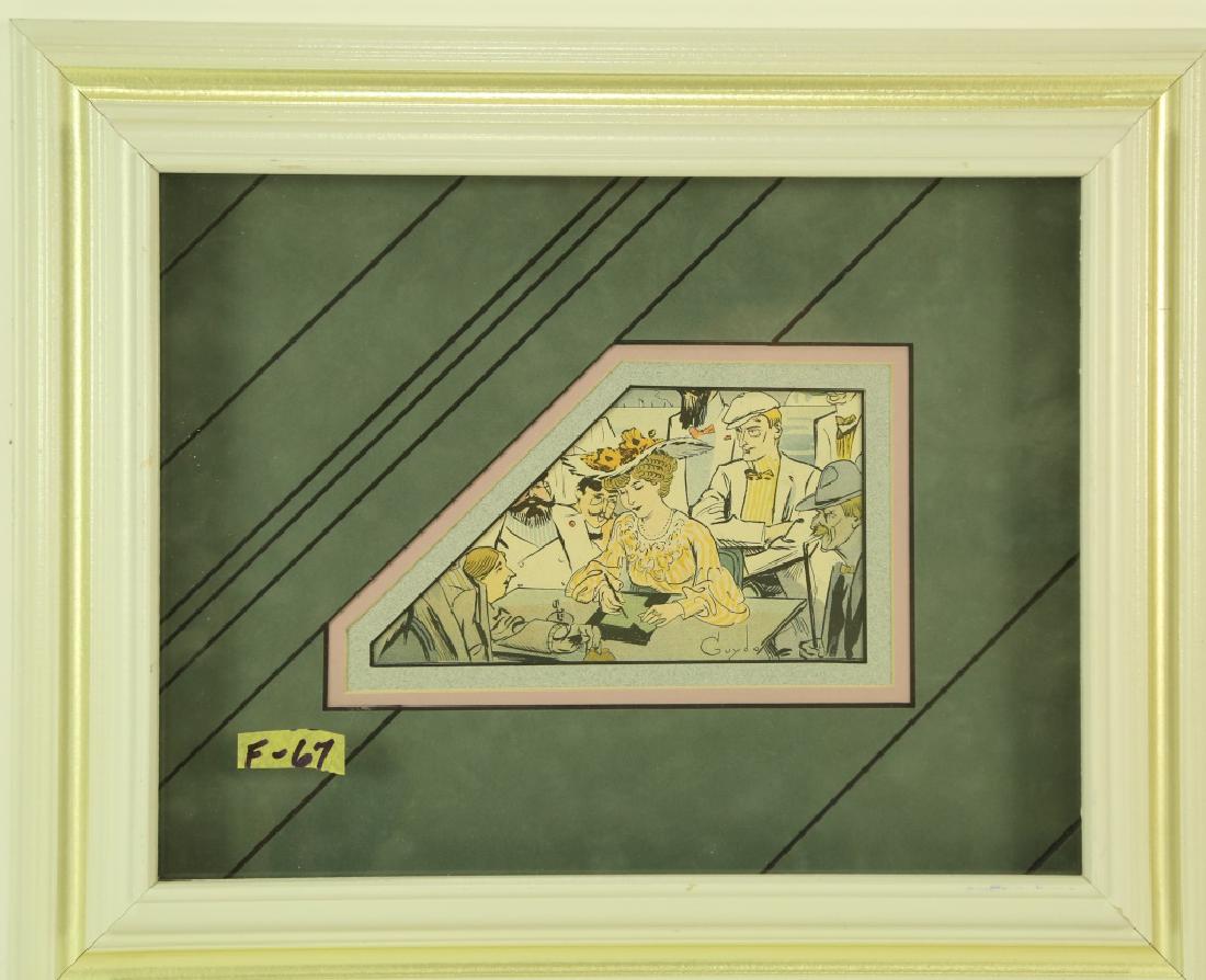 STONE LITHO FROM LE RIRE MAGAZINE 1900-105 BY GUYD: STONE LITHO FROM LE RIRE MAGAZINE 1900-105 BY GUYDO Height: 14 in. by Width: 17 in.