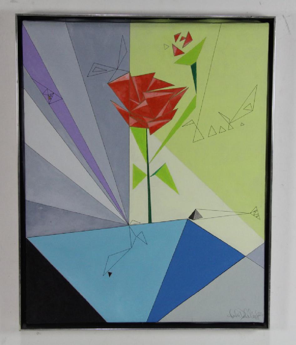 JOHN DELULIO "A ROSE IS A ROSE": ORGINAL JOHN DELULIO "A ROSE IS A ROSE" Height: 21 in. by Width: 16.5 in.