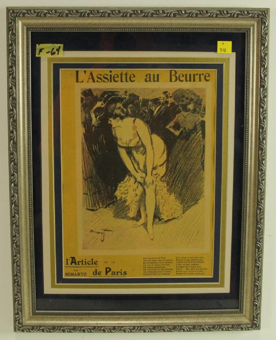 TONY MINARTZ: TONY MINARTZ "L'ASSIETTE AU BEURRE" Height: 18 in. by Width: 14 in.
