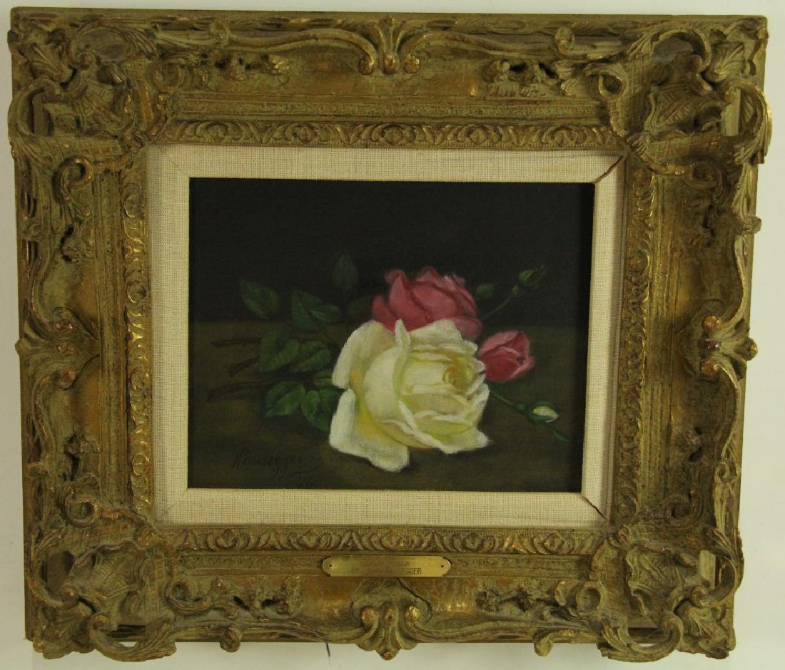 JOHN HANSEGGER "WHITE ROSE": ORIGINAL JOHN HANSEGGER "WHITE ROSE" Height: 15 in. by Width: 17 in.