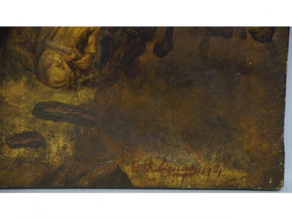 Boer War colonial painting of horses charging - 3