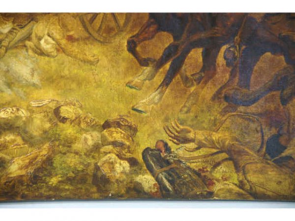 Boer War colonial painting of horses charging - 5