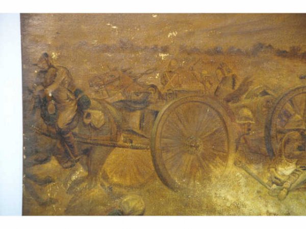 Boer War colonial painting of horses charging - 6