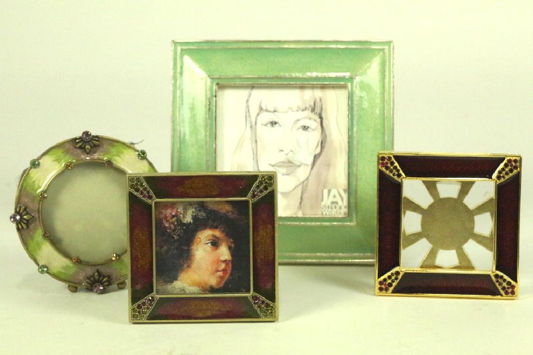 LOT OF FOUR JAY STRONGWATER FRAMES: LOT OF FOUR JAY STRONGWATER FRAMES. Height: 5 in. by Width: 5 1 1/2 in.