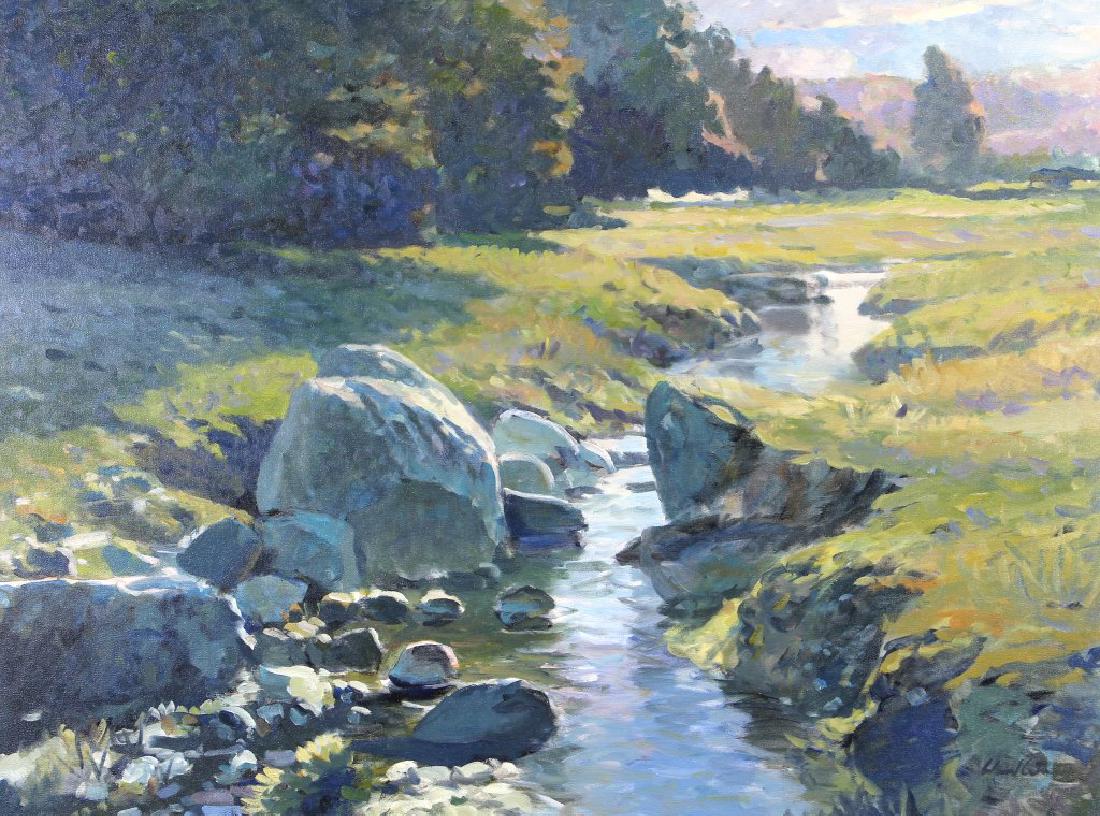 DAVID CATON "HILL COUNTRY SERIES #2" OIL ON CANVAS: DAVID CATON "HILL COUNTRY SERIES #2" OIL ON CANVAS, 1996. Height: 39 1/2 & 29 1/2 in. by Width: 49 & 39 1/2