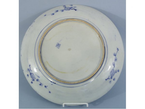Blue and white Japanese charger. - 2
