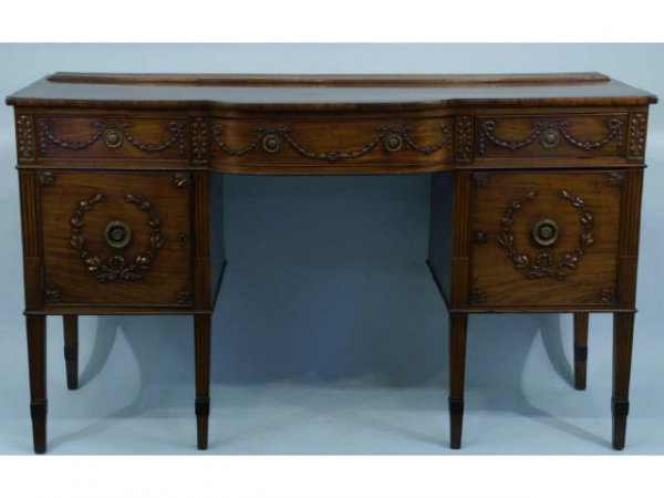 Adams style, mahogany sideboard with four drawers