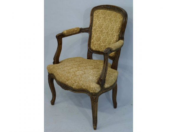 French antique walnut armchair.