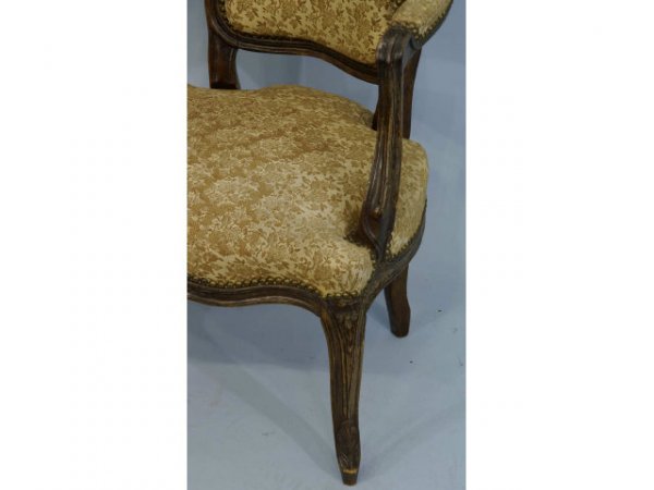 French antique walnut armchair. - 4