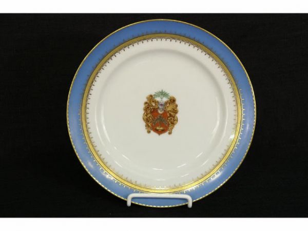 9 dinner plates with blue design - 2