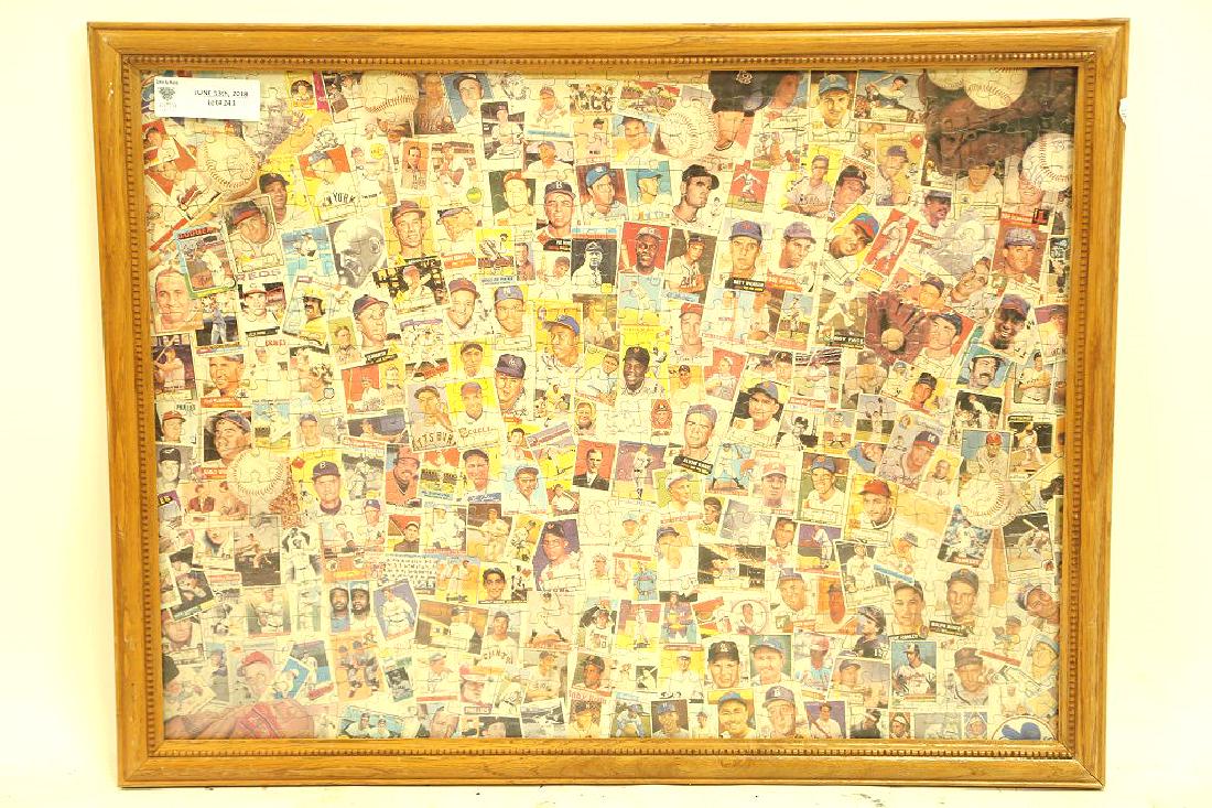 FRAMED BASEBALL PUZZLE: FRAMED BASEBALL PUZZLE Height: 20 in. by Width: 27 in.