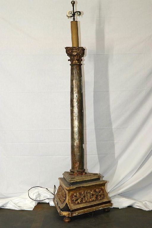 Antique Wooden Floor Lamp