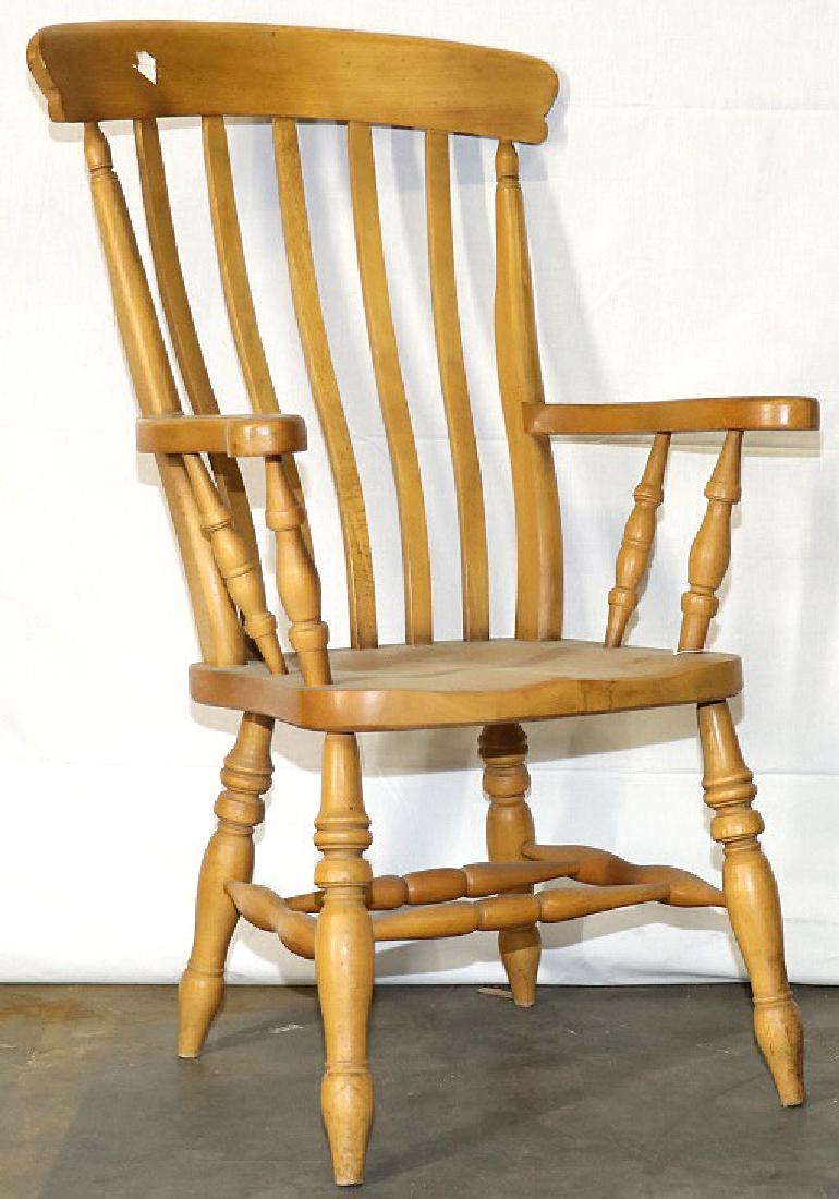 PINE WINDSOR ARMCHAIR: PINE WINDSOR ARMCHAIR. Height: 45 in. by Width: 26 in. by Depth: 19 in.