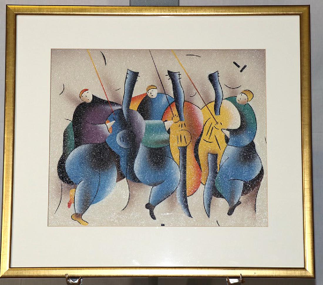 3 LADYS PLAYING VIOLIN: 3 LADYS PLAYING VIOLIN Height: 29 in. by Width: 32.5