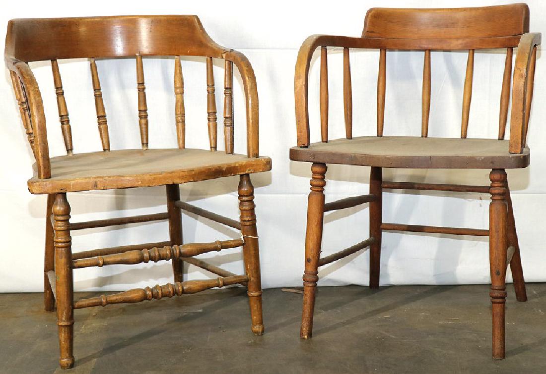 LOT OF TWO WINDSOR FIREHOUSE ARMCHAIRS: LOT OF TWO WINDSOR FIREHOUSE ARMCHAIRS. Height: 30 in. by Width: 22 in. by Depth: 17 in.