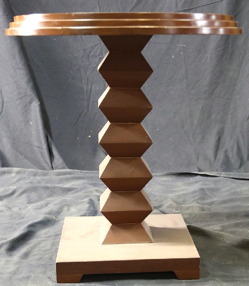 VINTAGE PEDESTAL TABLE: VINTAGE PEDESTAL TABLE. Height: 26.5 in. by Width: 23.5 in.