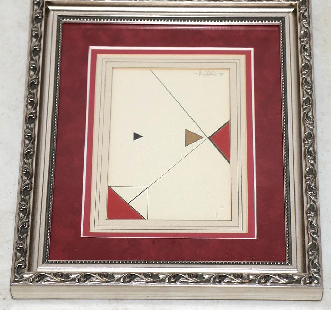 JOHN DELULIO ABSTRACT DRAWING, 1975: JOHN DELULIO ABSTRACT DRAWING, 1975. John Delulio (March 1938-October 2017) was born in Connecticut and after serving in the Navy attended New York Prat Institute and Chicago Academy of Art. In 1970, 